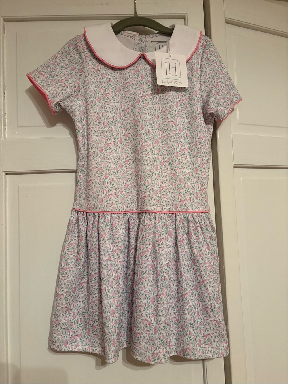 Pink Floral Peter Collar Girls' Dress